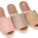 New suede leather CLOG style espadrille shoes.