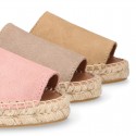 New suede leather CLOG style espadrille shoes.