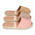 New suede leather CLOG style espadrille shoes.