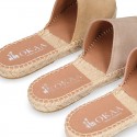 New suede leather CLOG style espadrille shoes.