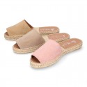 New suede leather CLOG style espadrille shoes.