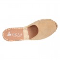 New suede leather CLOG style espadrille shoes.