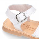 Menorquina Girl sandals in nappa leather with pearls effect.