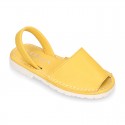 SOFT NAPPA leather Kids Menorquina sandals with rear strap.