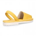 SOFT NAPPA leather Kids Menorquina sandals with rear strap.