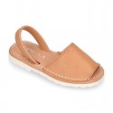 SOFT NAPPA leather Kids Menorquina sandals with rear strap.