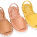 SOFT NAPPA leather Kids Menorquina sandals with rear strap.