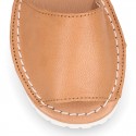 SOFT NAPPA leather Kids Menorquina sandals with rear strap.