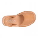 SOFT NAPPA leather Kids Menorquina sandals with rear strap.