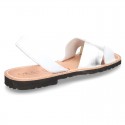 Nappa leather Menorquina sandals with crossed straps.