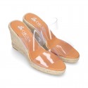 Women VINYL espadrille shoes with wedge.