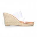 Women VINYL espadrille shoes with wedge.