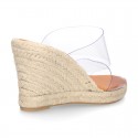 Women VINYL espadrille shoes with wedge.