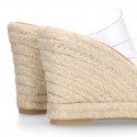 Women VINYL espadrille shoes with wedge.