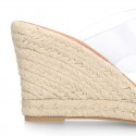 Women VINYL espadrille shoes with wedge.