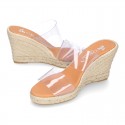Women VINYL espadrille shoes with wedge.