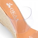 Women VINYL espadrille shoes with wedge.