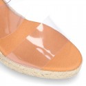 Women VINYL espadrille shoes with wedge.