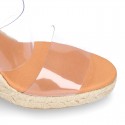 Women VINYL espadrille shoes with wedge.