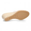 Women VINYL espadrille shoes with wedge.