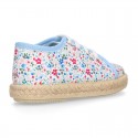 FLOWERS design cotton canvas Kids Bamba style espadrille shoes.