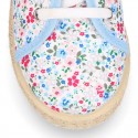 FLOWERS design cotton canvas Kids Bamba style espadrille shoes.