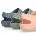 SOLID Colors Kids Jelly shoes with hook and loop strap for the Beach and Pool.