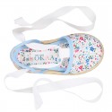 FLOWERS print Cotton Canvas Girl Valenciana style espadrille shoes.