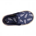 SEAHORSES design Cotton canvas Slip on Espadrille shoes with elastic bands for kids.