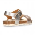 GLITTER METAL Girl sandal shoes BIO style to dress.