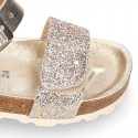 GLITTER METAL Girl sandal shoes BIO style to dress.