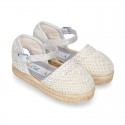 METAL Canvas Girl espadrille shoes with BRAIDED design.