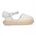 METAL Canvas Girl espadrille shoes with BRAIDED design.