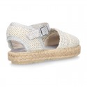 METAL Canvas Girl espadrille shoes with BRAIDED design.