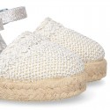 METAL Canvas Girl espadrille shoes with BRAIDED design.