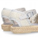 METAL Canvas Girl espadrille shoes with BRAIDED design.