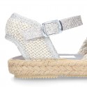 METAL Canvas Girl espadrille shoes with BRAIDED design.