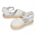 METAL Canvas Girl espadrille shoes with BRAIDED design.