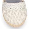 METAL Canvas Girl espadrille shoes with BRAIDED design.