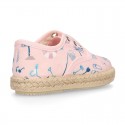 BEACH design cotton canvas Kids Sneaker style espadrille shoes.