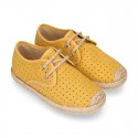 THOUSAND POINTS design Canvas Kids Espadrille shoes Laces up style.