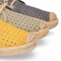 THOUSAND POINTS design Canvas Kids Espadrille shoes Laces up style.