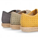 THOUSAND POINTS design Canvas Kids Espadrille shoes Laces up style.