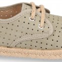 THOUSAND POINTS design Canvas Kids Espadrille shoes Laces up style.