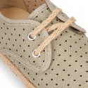 THOUSAND POINTS design Canvas Kids Espadrille shoes Laces up style.