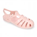 Women classic jelly shoes sandal style for the Beach and Pool in MAKEUP PINK color.