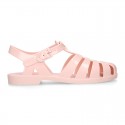 Women classic jelly shoes sandal style for the Beach and Pool in MAKEUP PINK color.