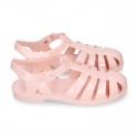 Women classic jelly shoes sandal style for the Beach and Pool in MAKEUP PINK color.