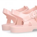 Women classic jelly shoes sandal style for the Beach and Pool in MAKEUP PINK color.
