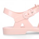 Women classic jelly shoes sandal style for the Beach and Pool in MAKEUP PINK color.